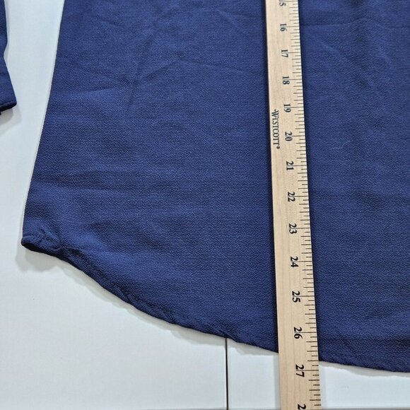 International INC Company Top Womens L Navy LS Criss Cross Ties Crepe Whimsigoth - Picture 8 of 14